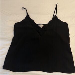 Socialite Black Camisole with Lace V Neck Detail  • Size M